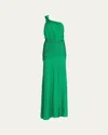 Silvia Tcherassi Antara One-shoulder Knotted Jersey Ruched Maxi Dress