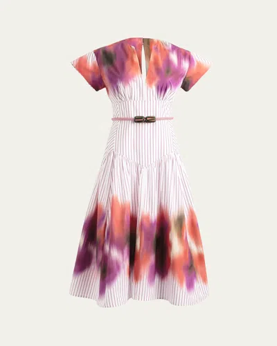 Silvia Tcherassi Antia Belted Midi Dress In Multi