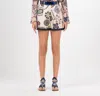 Silvia Tcherassi Arnit High Rise Short In Blue Green Paisley In Multi
