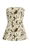Silvia Tcherassi Astor Cotton-blend Jacquard Top In Brown