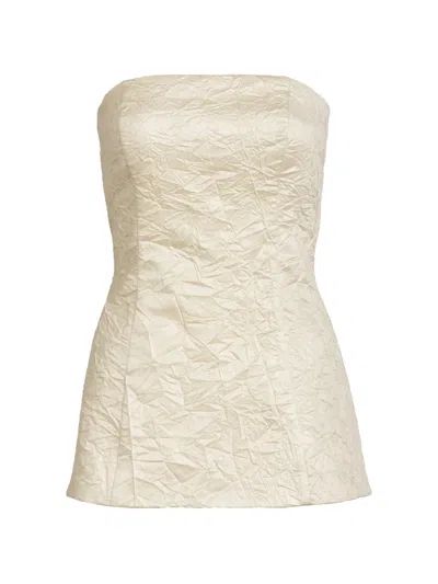 Silvia Tcherassi Astor Crinkled-effect Top In Neutral