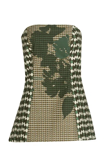 Silvia Tcherassi Astor Strapless Cotton Top In Multi