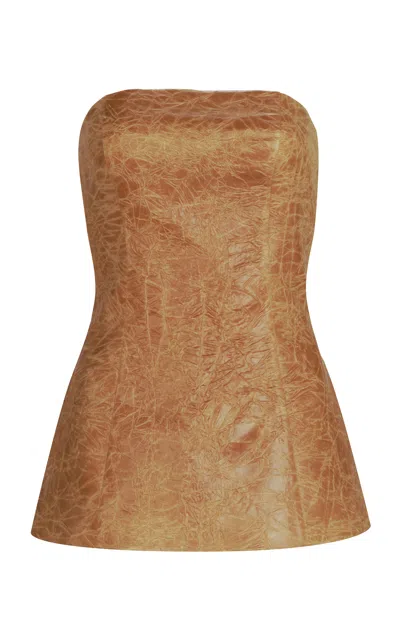 Silvia Tcherassi Astor Strapless Top In Tan