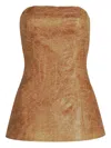 Silvia Tcherassi Astor Textured Strapless Top In Brown