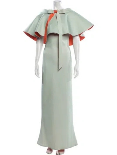 Pre-owned Silvia Tcherassi Asymmetrical Long Dress In Green