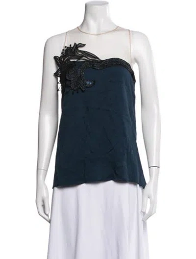 Pre-owned Silvia Tcherassi Asymmetrical Sleeveless Top In Blue