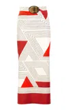 Silvia Tcherassi Atira Cotton Midi Skirt In Red