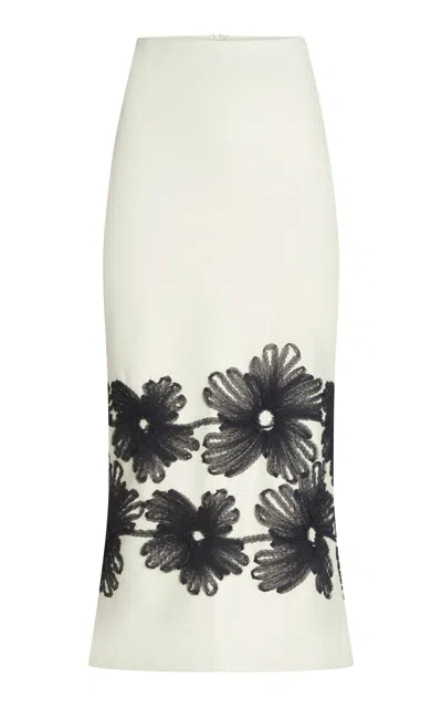 Silvia Tcherassi Atira Crepe Midi Skirt In Off-white