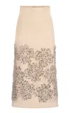 Silvia Tcherassi Atira Embroidered Cotton-blend Midi Skirt In Black,white