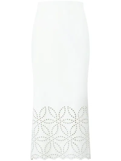 Silvia Tcherassi Atira Eyelet-embellished Midi Skirt In White