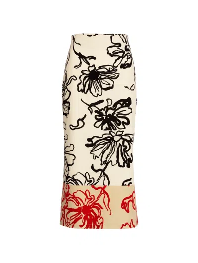 Silvia Tcherassi Atira Floral-print Midi Skirt In Multi