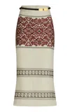 Silvia Tcherassi Atira Linen-cotton Midi Skirt In Multi