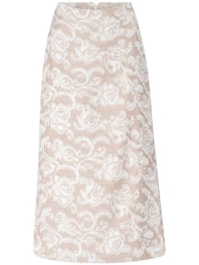 Silvia Tcherassi Atira Midi Skirt In Neutrals