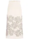 Silvia Tcherassi Atira Embroidered Cotton-blend Midi Skirt In Neutrals