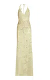Silvia Tcherassi Aurora Guipure Lace Maxi Dress In Gold