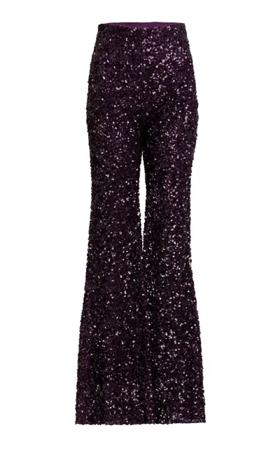 Silvia Tcherassi Avellino Sequined Pants In Purple