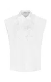 Silvia Tcherassi Azalea Embellished Cotton Shirt In White