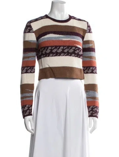 Pre-owned Silvia Tcherassi Baby Alpaca Patterned Sweater In Brown