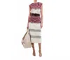Silvia Tcherassi Badra Dress In Burgundy Embroidered In Multi