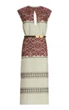Silvia Tcherassi Badra Linen-cotton Midi Dress In Multi