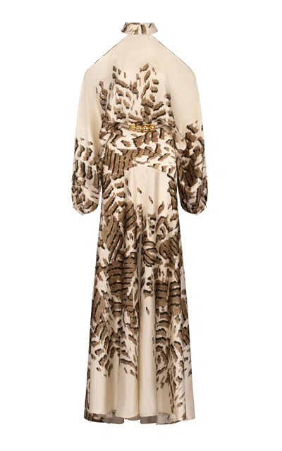 Silvia Tcherassi Bahar Printed Silk-blend Gown In Off-white