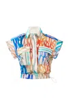 Silvia Tcherassi Bara Cuffed Cotton Shirt In Multi