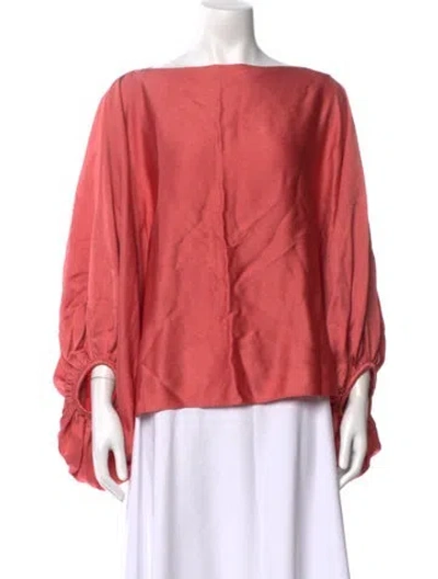 Pre-owned Silvia Tcherassi Bateau Neckline Long Sleeve Blouse W/ Tags In Pink