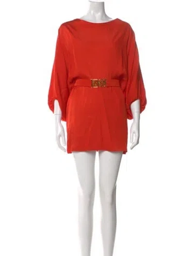 Pre-owned Silvia Tcherassi Bateau Neckline Mini Dress In Orange