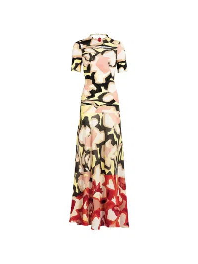 Silvia Tcherassi Beca Floral-print Maxi Dress In Multi