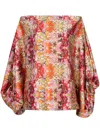 Silvia Tcherassi Bellagio Printed Silk-blend Blouse In Rosa