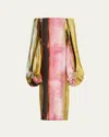 Silvia Tcherassi Bernetta Dyed Off-shoulder Tunic Dress In Canary Pink Stripes