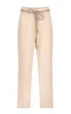 Silvia Tcherassi Beryl Cropped Cotton-blend Pants In Off-white