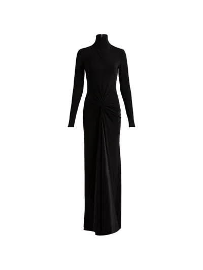 Silvia Tcherassi Birdy Knotted Cut-out Maxi Dress In Black