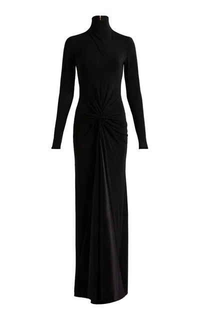 Silvia Tcherassi Birdy Silk-blend Cutout Maxi Dress In Black