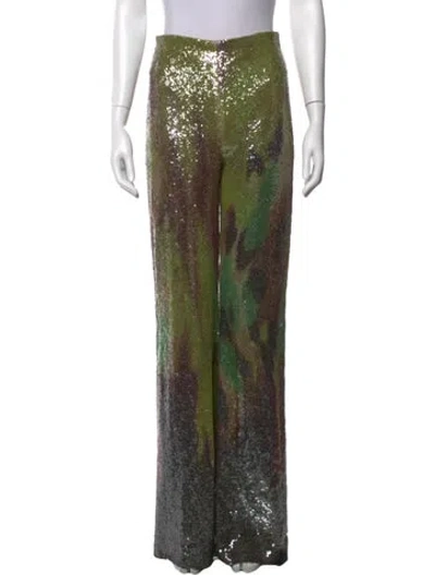 Pre-owned Silvia Tcherassi Camouflage Print Wide Leg Pants In Green