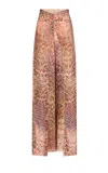 Silvia Tcherassi Canturipe Printed Wide-leg Pants In Animal