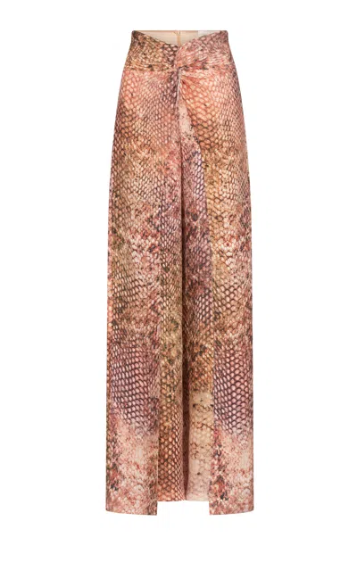 Silvia Tcherassi Canturipe Printed Wide-leg Pants In Animal
