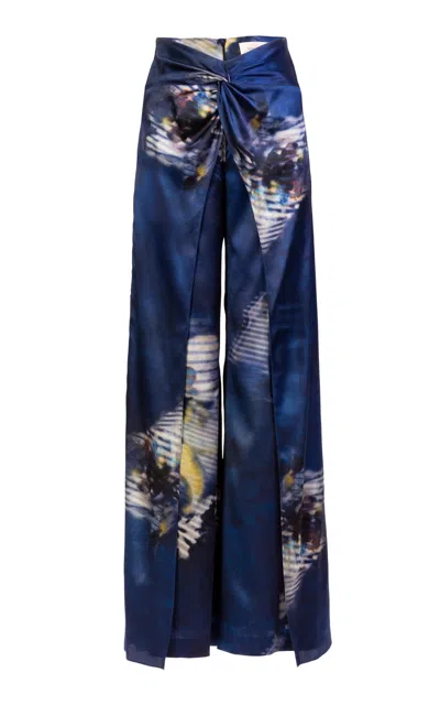 Silvia Tcherassi Canturipe Silk Pants In Blue