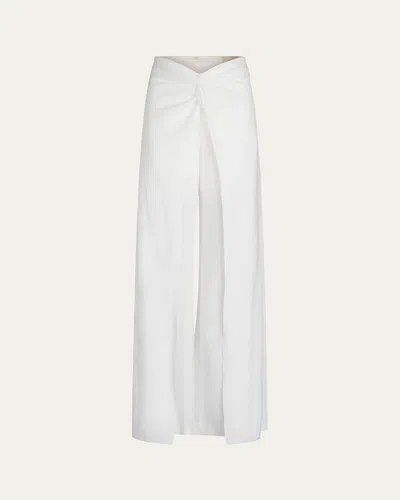 Silvia Tcherassi Canturipe Twist-front Wide Leg Pants In White