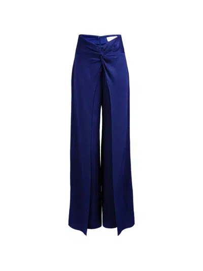Silvia Tcherassi Canturipe Twist-detail Trousers In Blue