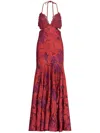 Silvia Tcherassi Cara Floral-embroidered Dress In Red