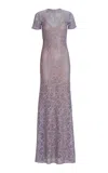 Silvia Tcherassi Carmen Guipure Lace Maxi Dress In Purple