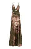 Silvia Tcherassi Carmin Drop Waist Silk Dress In Multi
