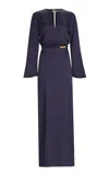 Silvia Tcherassi Cassy Keyhole Dress In Navy