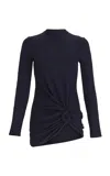 Silvia Tcherassi Celyse Wrap Detailed Top In Navy