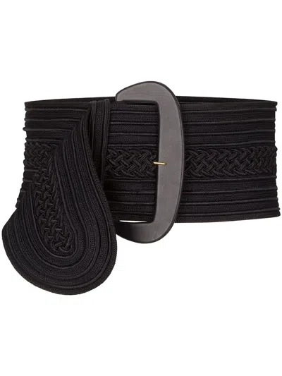 Silvia Tcherassi Chenoa Knit-effect Belt In Black