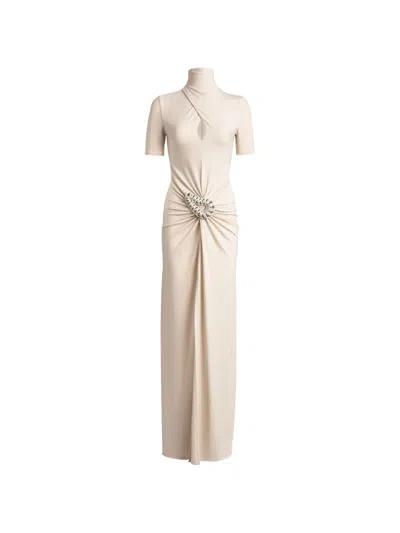 Silvia Tcherassi Cierra Cutout-detail Maxi Dress In Neutral
