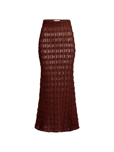 Silvia Tcherassi Ciji Textured-knit Maxi Skirt In 브라운