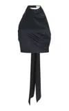 Silvia Tcherassi Colima Crepe Halter Top In Navy