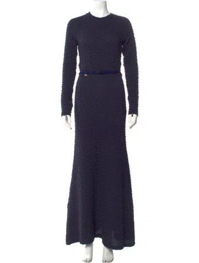 Pre-owned Silvia Tcherassi Crew Neck Long Dress In Blue